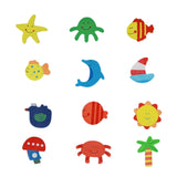 12pcs/lot  Wooden Refrigerator Magnet Fridge Stickers Animal Cartoon Colorful Kids