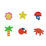 12pcs/lot  Wooden Refrigerator Magnet Fridge Stickers Animal Cartoon Colorful Kids