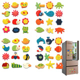12pcs/lot  Wooden Refrigerator Magnet Fridge Stickers Animal Cartoon Colorful Kids